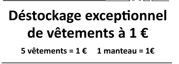 Déstockage de vêtements